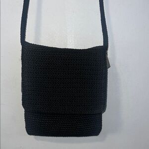 THE SAK Black Crochet Knit Crossbody Purse